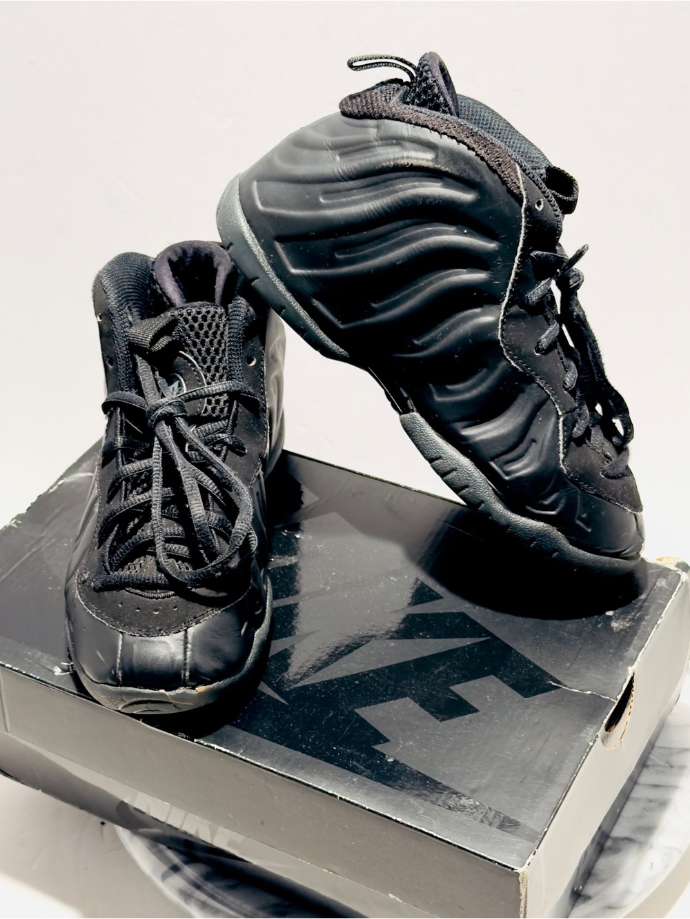 Nike Little Posite One (PS) Black/Anthracite Mid-Top Basketball 3Y FN7314-001